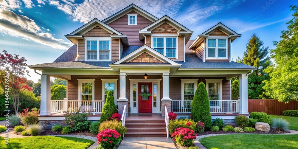 Fototapeta premium Suburban Porch Photos, Home Exterior, American Homes