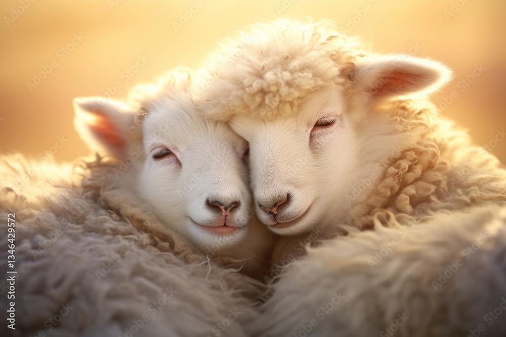 Sheep cuddling sheep livestock animal. Sheep cuddling sheep livestock animal.