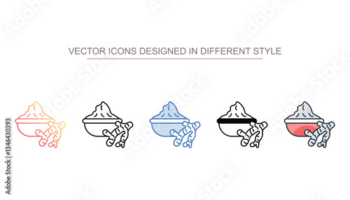 Turmeric icon design with white background stock illustration