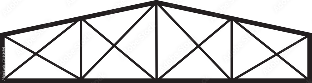 Roof metal truss construction icon in outline style. Roofing steel frame. Vector architectural blueprint. Element for rafter. Illustration for engineering sign isolated on transparent background. Roof metal truss construction icon in outline style. Roofing steel frame. Vector architectural blueprint. Element for rafter. Illustration for engineering sign isolated on transparent background.