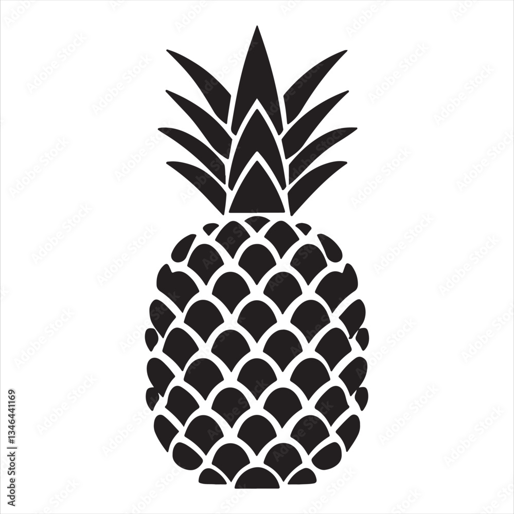 Obraz premium Pineapple vector silhouette illustration 