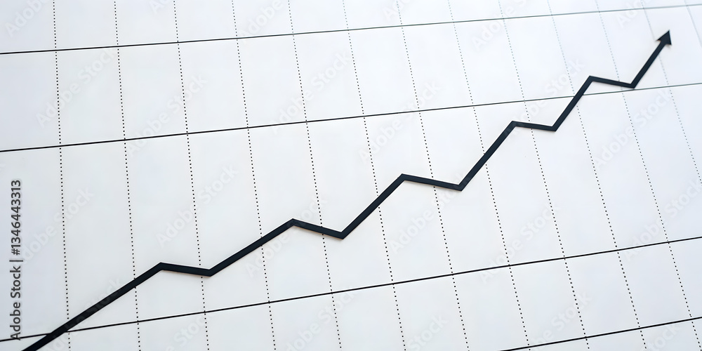 Naklejka premium Business Growth Trend: A Meticulously Crafted Line Graph on Financial Progress in Corporate Environments