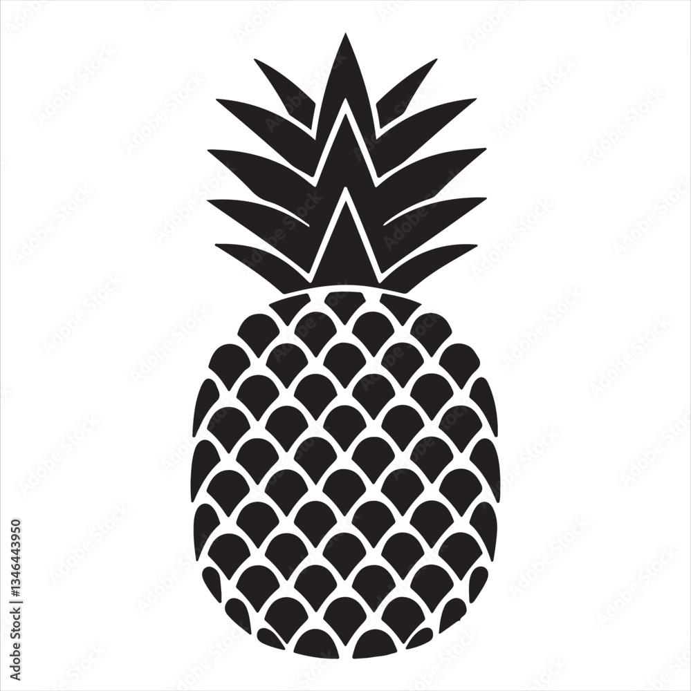 Obraz premium Pineapple vector silhouette illustration