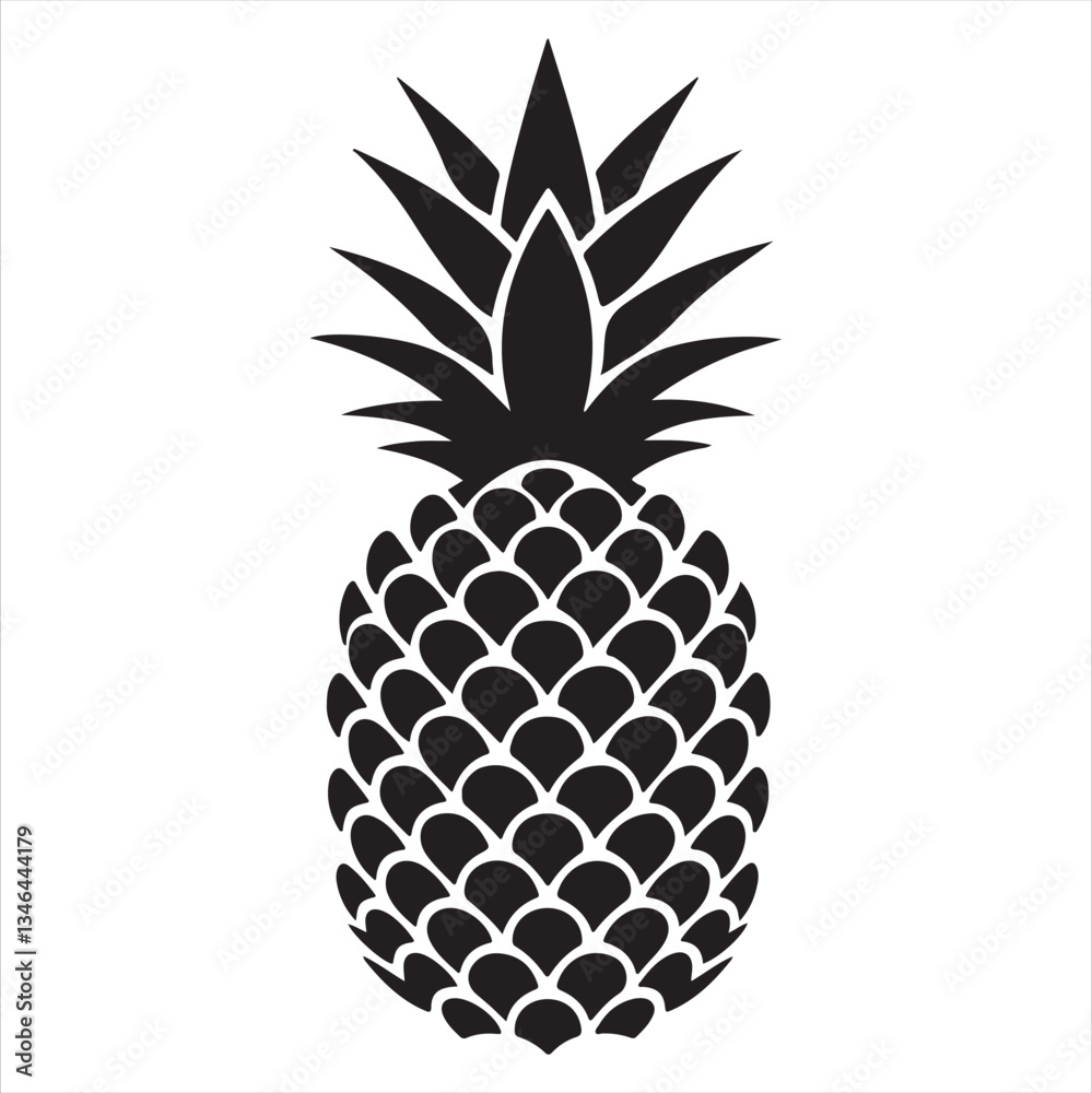 Obraz premium Pineapple vector silhouette illustration 