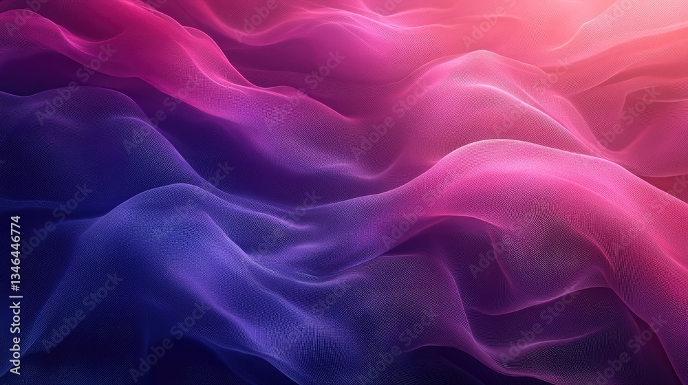 Obraz premium Abstract pink blue waves, digital art, light background, website design
