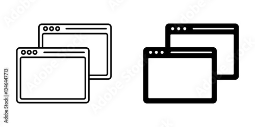 Browser Icon – Outline and Solid Style