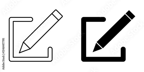  Edit Button Icon – Outline and Solid Style