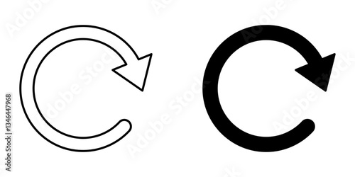  Restart Icon – Outline and Solid Style.