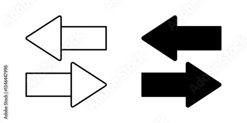 Transfer Arrow Icon – Line and Solid Style