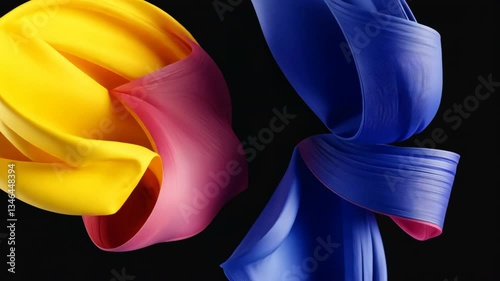 Colorful Abstract Art Flowing Ribbons in Vibrant Design Create Dynamic Visuals