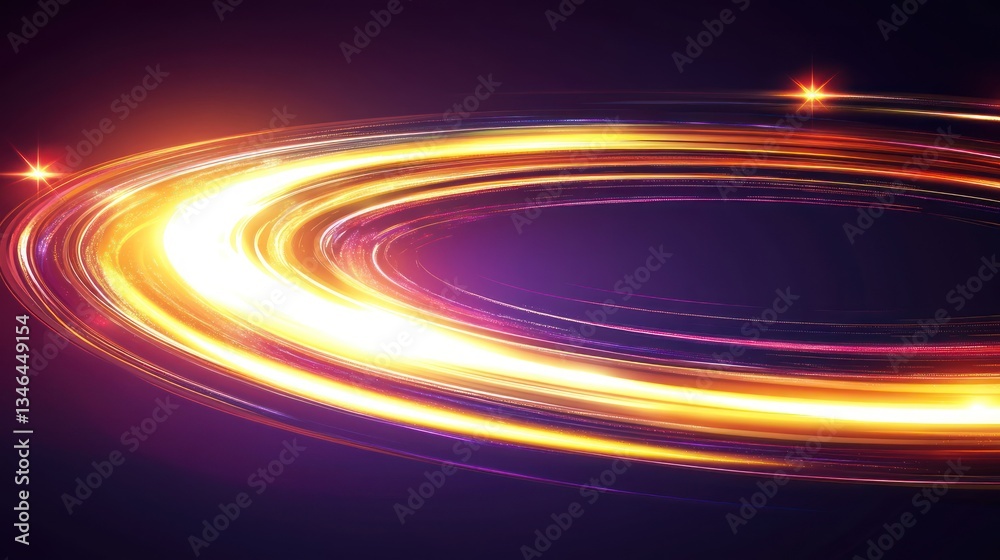 Glowing Orbiting Light Trails on Dark Background Glowing Orbiting Light Trails on Dark Background