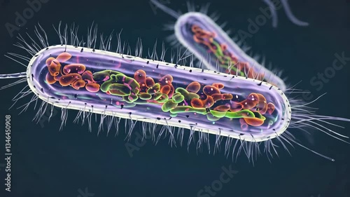 Colorful Microscopic Structures of Bacteria Exploring Cellular Microorganisms in Detail