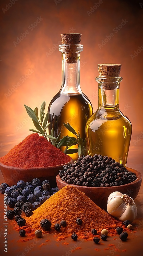 Spices for Oils, Still Life, Studio. Spices for Oils, Still Life, Studio.