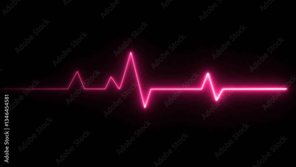 Neon heart pulse illustration. Heartbeat pulse electrocardiogram rhythm. Neon heart pulse illustration. Heartbeat pulse electrocardiogram rhythm.