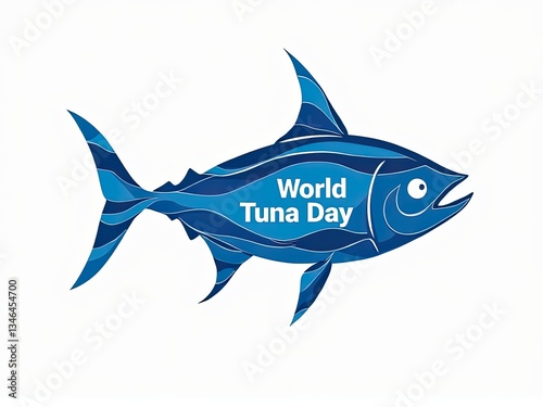 Abstract Tuna Art with Ocean Waves