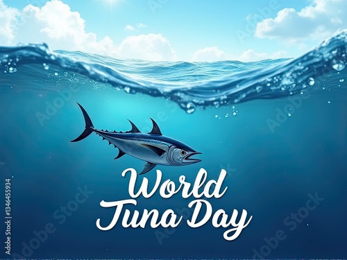 Tuna Swimming in a Calm Ocean Breeze