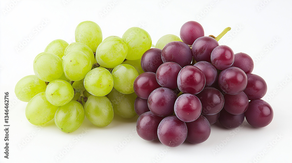 red and green grapes on white red and green grapes on white