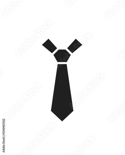 Tie icon vector in black color with white background