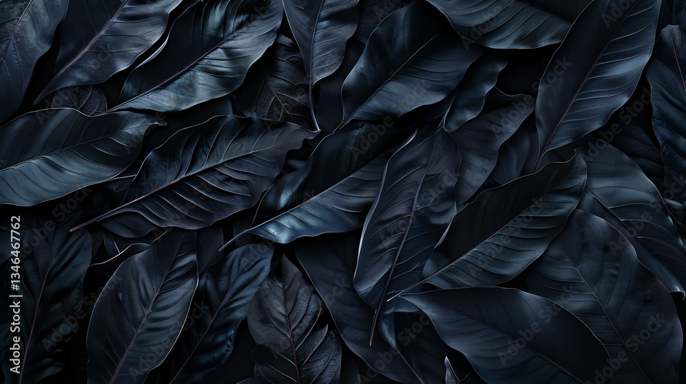 Textures of abstract black leaves for a tropical leaf background. Flat lay, dark nature concept, tropical leaf, digital AI. Textures of abstract black leaves for a tropical leaf background. Flat lay, dark nature concept, tropical leaf, digital AI.