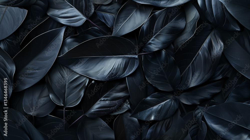 Textures of abstract black leaves for a tropical leaf background. Flat lay, dark nature concept, tropical leaf, digital AI. Textures of abstract black leaves for a tropical leaf background. Flat lay, dark nature concept, tropical leaf, digital AI.