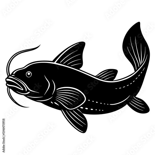 bullhead catfish vector illustration