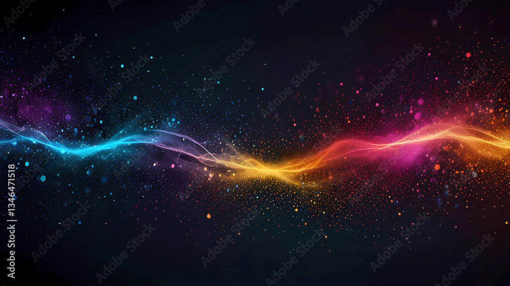 Obraz premium Lightwaves through space colorful background header image