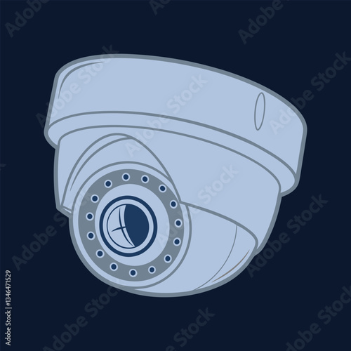 CCTV Dome Camera Illustration Smart Security Surveillance Vector Design