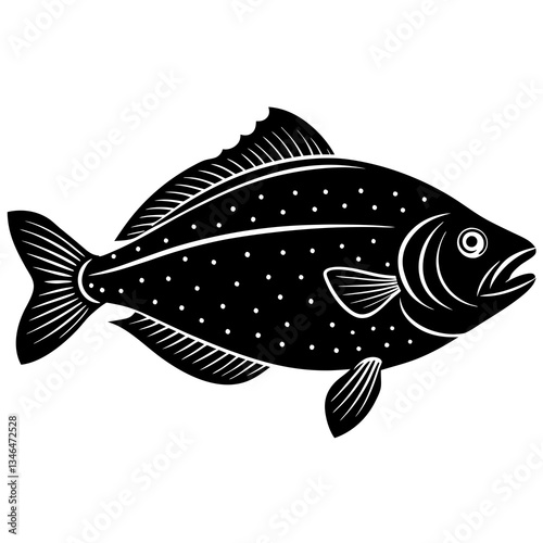 halibut fish vector illustration