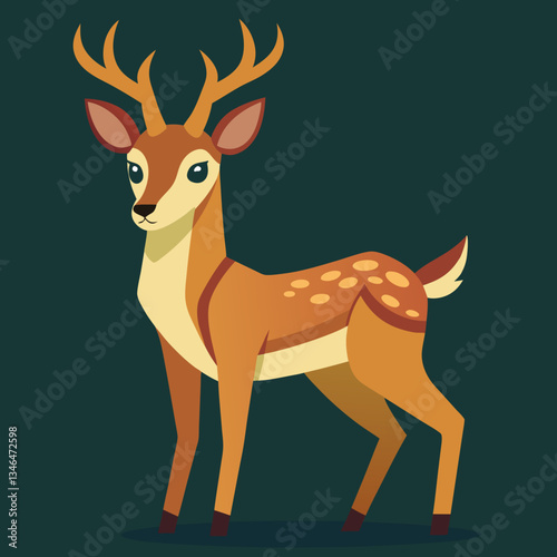 Cerf de Virginie, mâle mâle, dans les bois d’automne