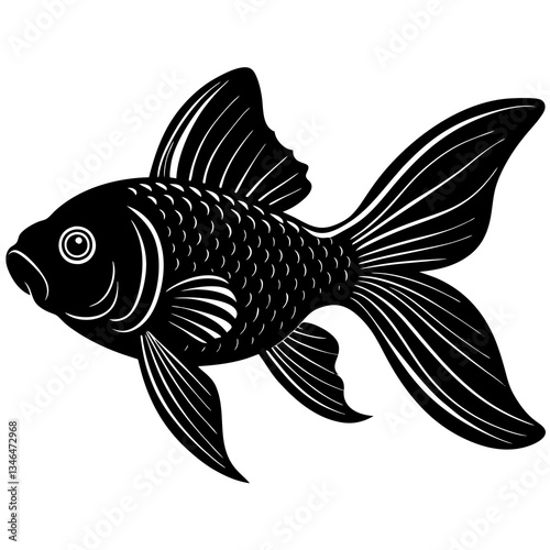 vector illustration of a goldfish