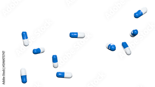 pill capsules medicine healthcare overlay 3D render