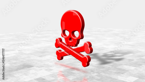 Obraz na płótnie Skull pirates and cyberattack symbol 3d illustration w salonie