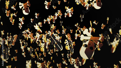 Obraz na płótnie Skull pirates and cyberattack golden symbol 3d illustration w salonie