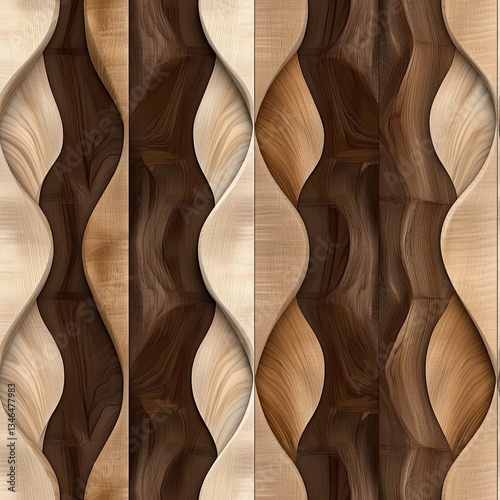 Seamless Wood Grain Pattern Minimalist Design with Clean Curves for Modern Projects