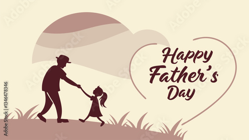 Happy Father's Day Vector Banner Illustration Design