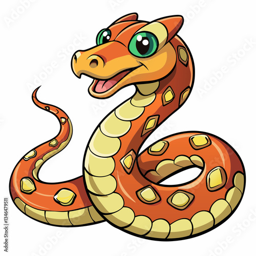 vector illustration of a cartoon boa constrictor