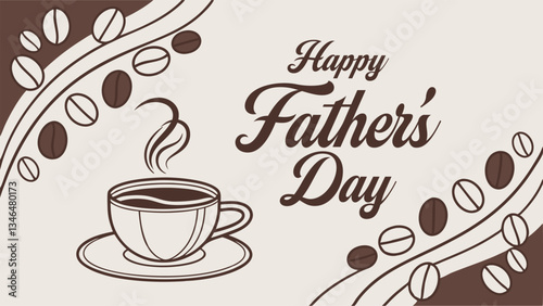 Happy Father's Day Vector Banner Illustration Design