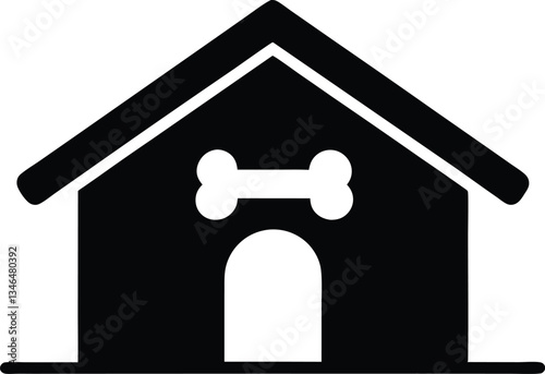 dog house silhouette vector,pet house icon vector