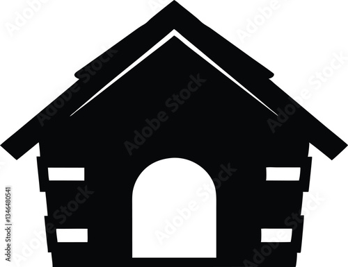 dog house silhouette vector,pet house icon vector