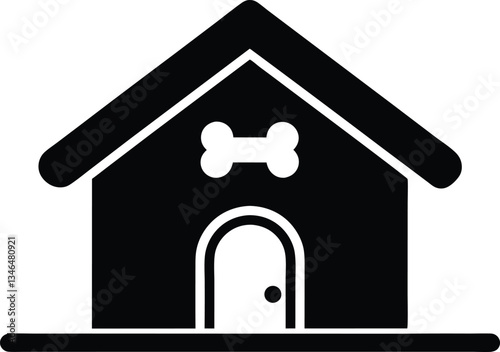 dog house silhouette vector,pet house icon vector