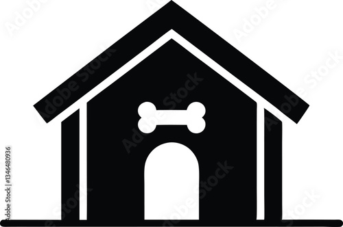 dog house silhouette vector,pet house icon vector