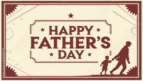 Happy Father's Day Vector Banner Illustration Design