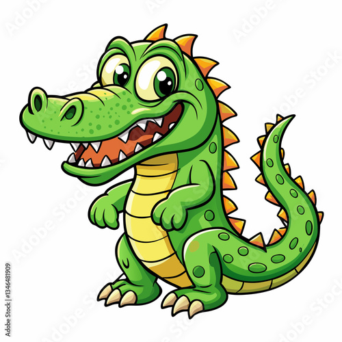 cartoon crocodile isolated on white