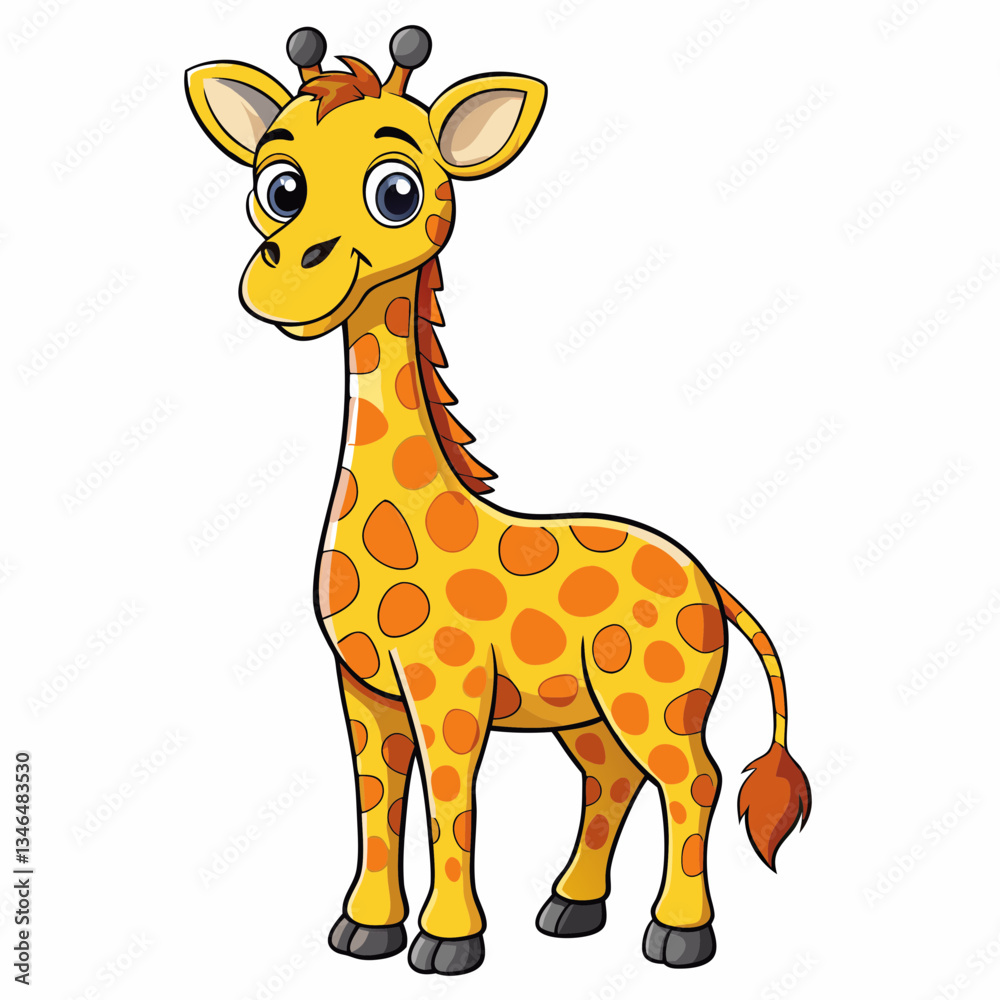 giraffe cartoon isolated on white giraffe cartoon isolated on white