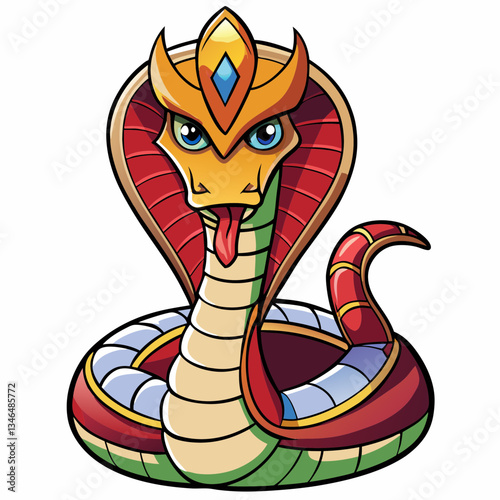 cartoon king cobra snake