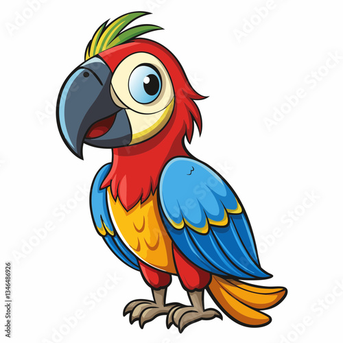 macaw on white background