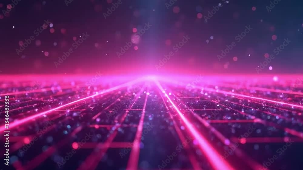 Abstract Digital Landscape with Glowing Grid and Particle Effects for Futuristic Designs Abstract Digital Landscape with Glowing Grid and Particle Effects for Futuristic Designs