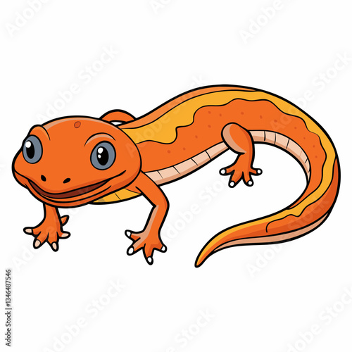 newt  on a white background