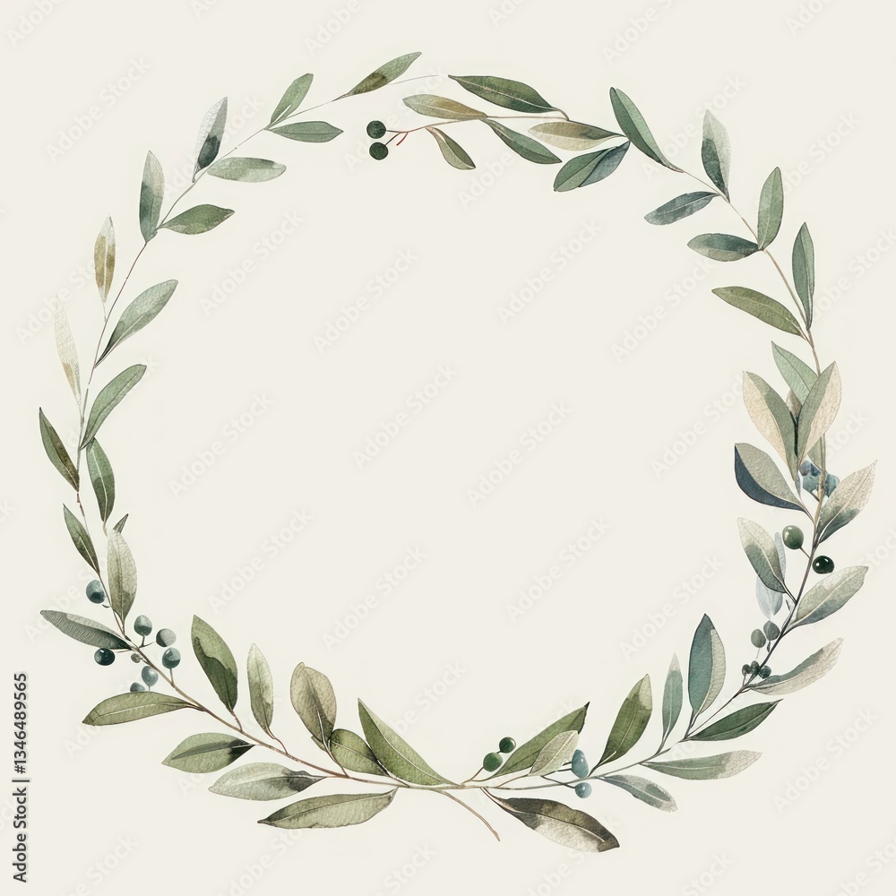 Elegant botanical wreath illustration Elegant botanical wreath illustration