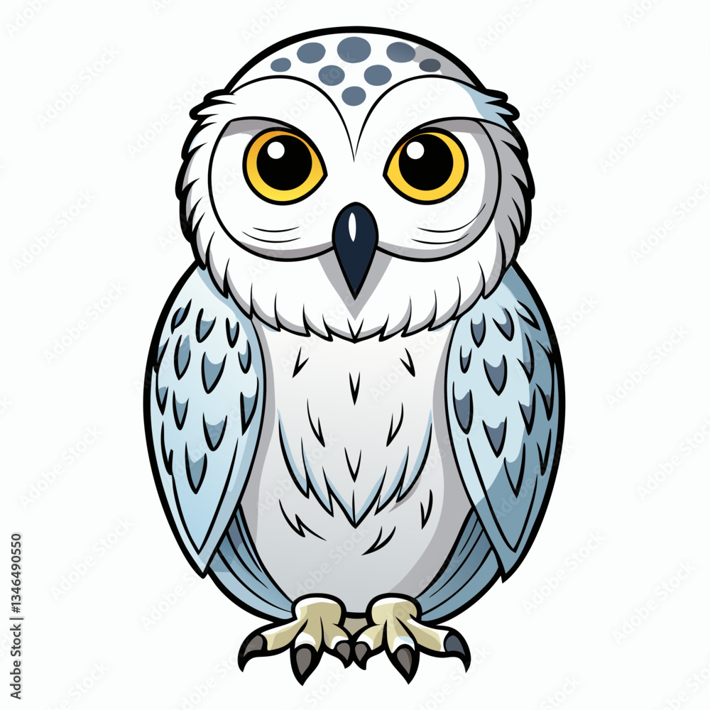 Naklejka premium snowy owl on white background